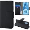 N NEWTOP Cover Compatibile con Samsung Galaxy A53 5G, HQ Lateral Custodia Libro Flip Chiusura Magnetica Portafoglio Simil Pelle Stand (Nero)