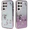 BAOJAY Compatibile per Samsung Galaxy S22 Ultra Silicone Case [Glitter Bling Cover Glitter Clear View,Custodia Trasparente Antiurto regali per ragazze e signoreo-rosa