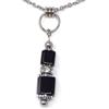 Handmade Collana donna in acciaio inox con pendente in vetro colorato e strass - stile elegante - fatta a mano in Francia