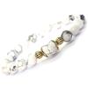 Generic Bracciale da donna in stile vintage in metallo dorato e howlite bianca