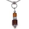 Handmade Collana donna in acciaio inox con pendente in vetro colorato e strass - stile elegante - fatta a mano in Francia