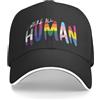 UIOPPIOS Siamo Tutti Umani Orgoglio LGBT Gay Love Cappello Multicolore Berretto da Donna con Visiera Personalizzata Cappelli da Ciclismo