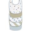 LÄSSIG Set di bavaglini per bambini (5 pezzi) con chiusura a velcro in cotone impermeabile/Value Pack Bib Happy Fruits light blue light khaki