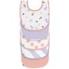 LÄSSIG Set di bavaglini per bambini (5 pezzi) con chiusura a velcro in cotone impermeabile/Value Pack Bib Happy Fruits peach pastel lilac