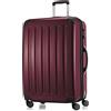 Hauptstadtkoffer ALEX Trolley Rigido Espandibile 75 cm (119 L) con Lucchetto a Combinazione, Valigia da Viaggio Robusta con 4 Ruote Doppie, Borgogna