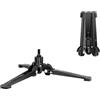 Manbily Base monopiede M-2, vite da 3/8 con tre piedi, mini treppiede da tavolo, supporto da viaggio per fotocamera DSLR a testa fluida a sfera, inclinabile di 20° e rotazione di 360° (nero)