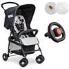 hauck Passeggino sportivo con volante e pacchetto protettivo, ultraleggero (solo 5,9 kg) con protezione antipioggia e zanzariera, funzione sdraio, piccolo pieghevole, grande cestino - Mickey Stars