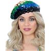 Smiffys Berretto con paillettes, arcobaleno, costume da discoteca anni '70, cappelli da discoteca anni '70