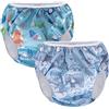 Teamoy Pannolini da Bagno Riutilizzabili (2 pezzi), Costume da bagno Regolabile, Per Neonati e Ragazze, Mondo Sottomarino + Mondo Animale