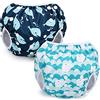 Teamoy Pannolini da Bagno Riutilizzabili (confezione da 2), Costume da bagno Regolabili E lavabili, Per Neonati e Ragazze, Balena + balena carina