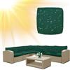 SYLC Impermeabile Federe Per Cuscino Divano Copricuscini Per Giardino Rattan Per Esterni E Patio, Coperte Del Cuscino Con Cerniera Per L/angolo (1 pz 55×50×10 cm,Dark green)