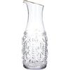 HOMLA Caraffa Vetro con Bordo Dorato - Brocca per Acqua Elegante - Bottiglia di Vetro Transparente Decorativo - 1,2 l