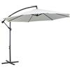 Outsunny Ombrellone da Giardino Ø3x2.5 m con Base a Croce, Prese d'Aria e Manovella, Ombrellone Decentrato Inclinabile e Girevole in Acciaio e Poliestere, Protezione UV, per Terrazza e Balcone, Crema