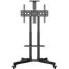 UNYKAch Supporto TV mobile con 2 ripiani e altezza regolabile per schermi piatti e curve da 32-75 pollici (fino a 45 kg), VESA max 600 x 400 mm