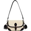 Clufar Handbags for Women Elegante Borsa Tracolla Donna Pelle Piccola Handbags & Shoulder Bags Borsa a Tracolla con Tracolla Ampia Regolabile Borsetta Tracolla Elegante,Nero+Bianco