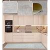 Tadi & Imperio1979 Tappeto in vinile lungo tinta unita beige effetto cemento arredamento industriale moderno facile pulizia quadrato 100x100 cm beige