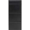 Kare Design scarpiera Caruso 3 plus 1, nero, 3+1 anta basculanti per max. 6 paia, conservazione oggetti, salvaspazio, 115x50x15cm, corridoio, ingresso, stile minimalista, design e praticità