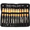 Akozon Set di strumenti per intaglio del legno, 12 pezzi Set di scalpelli per intaglio del legno Strumenti professionali per sgorbie tornio per legno