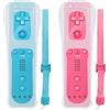 Leikurvo 2x Telecomando Wii, controller Wii controller di gioco connessione sensore di movimento remoto wireless controller gamepad sostitutivo per console Wii e Wii, con custodia e cinturino da polso