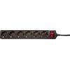 Kopp 120915006, Ciabatta multipresa a 6 prese con nterruttore Standard illuminato, nero