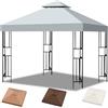 Bsteciar Telo Ricambio Gazebo 3x3 Impermeabile - Copertura Doppio Strato con Ventilazione, 300D PA Antipioggia e UV50+ per Giardino, Campeggio, Esterno