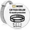 INCENS Collare antipulci per gatti-Collare antipulci e zecche per gatti e gattini-Trattamento antipulci per gatti per tutte le razze e taglie di gatti-Regolabile-Protezione per 12 mesi-1 confezione