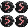 SANTUO 4 coprimozzi da 54 mm per Mini Cooper R50 R53 R56, di ricambio, eleganti, neri, con S rosso, per Mini Cooper serie S