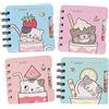 Aifieego Bomboniere per feste a forma di gatto, piccolo blocco note carino, forniture per ufficio scolastico Kawaii Kitty, divertente blocco note animale, fantastici quaderni a spirale, a righe