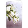 Afie 14-625 Biglietto illustrato Argus con busta bianca 12 x 19,5 cm Sincere condoglianze argento goffrato carta taglio bouquet di fiori tulipani bianchi purezza addio cerimonia