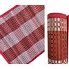 Generico Tappeto in Bambù Intrecciato 100% Naturale Design Geometrico Decorativo per Casa Bagno Cucina Sala Ingresso Retro Anti Scivolo Tappeto cm 140x52 Arredo Casa Tappeti in Bambu Colorati (ROSSO)