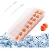 RYAN 24 Scomparti Stampo Ghiaccio Silicone,Facile da Rilasciare Stampo per Cubetti di Ghiaccio a Forma di Cuore,Cubetti Ghiaccio Silicone con Coperchio Adatto per Birra,Bevande e Cocktail