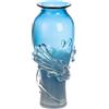 GILDE GLAS art Vaso tipo Wave in vetro - blu colorato - vetro - altezza 40 cm - impermeabile - vaso decorativo