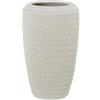 DRW Vaso da tavolo in Ceramica Beige Sabbia Ondulato 18x18x30cm