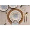 Hermia Concept Elegante set da 24 pezzi, 100% porcellana | Include piastre di servizio, ciotole, piatti da dessert | Lavastoviglie e Microwave Safe | Perfetto per ogni occasione