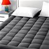 EASELAND Coprimaterasso rinfrescante, per letto king size, trapuntato, in cotone, con tasca profonda da 20,3 a 53,3 cm (198 x 203 cm, grigio scuro)