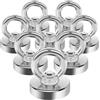 MIN CI Magneti al neodimio extra forti, 25 kg (55 lbs), 25 mm, gancio magnetico extra forte, forza di trazione, magnete rotondo con foro, gancio magnetico per barbecue, soffitto, 8 pezzi