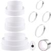 TXErfolg Riduttore di Tubo universale Ø 80-150 mm riduttore Ø 80-100 mm 100-120 mm 120-140-150 mm con fascette in acciaio inox nastro di alluminio ABS riduttore per sistema di ventilazione tubo rotondo