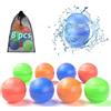 ALAFLY 8 Pezzi Palloncini D'acqua Riutilizzabili [Riempimento Rapido Sola Mano] Palline D'acqua Estive All'aperto Giocattoli da Spiaggia per Bambini Dai 3 + / Adulti, Non Magnetici & Più Sicuri