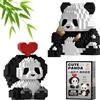 Hpbaggy Panda Mini Building Blocks Set,Set di Mattoncini da Costruzione 2 In 1,Panda Cute Animals Building Set,Panda Mini Mattoncini da Costruzione,Panda Micro Building Blocks Vestito per bambini 3 + anni