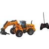 Generico Ruspa Escavatore Giocattolo Radiocomandato RC con Luci LED Mezzi Cantiere Telecomandati per Bambini Bulldozer Trattore Scavatrice Ruspa Radiocomandata Mezzi Lavoro Martello Pneumatico Porta Tronchi