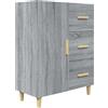 imasay Credenza Grigio Sonoma 69,5x34x90 cm in Legno Multistrato con 3 cassetti，Madia Soggiorno Moderna，Mobile Bar Per Casa Salotto