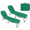 IlGruppone Coppia Set 2 Pezzi Lettino Prendisole Struttura In Alluminio Anodizzato Schienale Regolabile Impermeabile Resistente Raggi Uv Pieghevole Professionale Tessuto Textilene - Petrolio