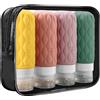 pangutheos 4 Pezzi Flaconi da Viaggio 100 ml Kit Viaggio Liquidi Contenitori Bottiglie da Viaggio Riutilizzabile, Accessori Viaggio Utili per Shampoo, Liquidi and Lozione