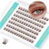 Obeyalash Ciglia Finte Ciuffetti Marrone Extension Ciglia Naturali Singole a Grappolo Estensioni D Curl 8mm DIY Ciuffi Lashes (SNR013-Brown-8mm)