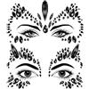 BBTO Gemme Adesivi per Viso 2 Fogli di Strass Adesivi per il Corpo di Halloween Glitter Adesivi per Occhi Fronte del Festival per Cosplay Mascherata Festa del Trucco, Nero (Stile Misterioso)
