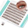 Obeyalash Ciglia Finte Ciuffetti Marrone Extension Ciglia Naturali Singole a Grappolo Estensioni D Curl 10mm DIY Ciuffi Lashes (SNR013-Brown-10mm)