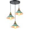 iDEGU 3 Luci Lampadario a Sospensione Vintage Industriale 22CM Lampada a Sospensione Design Retrò in Metallo E27 Illuminazione Lampada da Soffitto per Cucina Camera da Letto Soggiorno (Verde)
