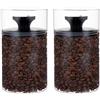 KC Kitchen & Co. Kitchen&CO. Barattoli con coperchio sottovuoto per un totale di 1 kg di chicchi di caffè, contenitore ermetico, contenitore per caffè in vetro, senza BPA, vetro borosilicato, conservazione sostenibile