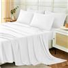 Homebliss Set Lenzuola Una Piazza e Mezza 120x190/200cm 3 Pezzi, Completo Lenzuola Letto in Poliestere, Lenzuolo con Angoli, Lenzuola e 1 Federa 50x80,Tinta Unita, Bianco