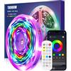 TK99SW Striscia LED 6m, RGBIC LED Strisce Dimmerabile, Sync-to-Music, con APP & Telecomando Controllo, Bluetooth Smart Autoadesiva per Sala Giochi, Camera, Cucina, Festa